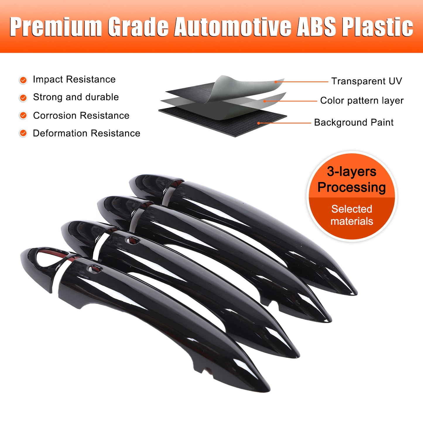 Sleek black side door handle covers with perforations for Alfa Romeo Giulia/ for Stelvio 17+- n