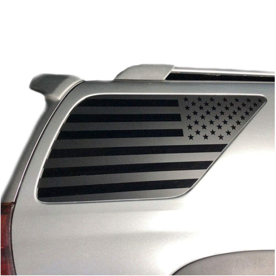 2Pcs Matte Black American Flag Window Decal Sticker For 2003-2009 for Toyota for 4RUNNER Q