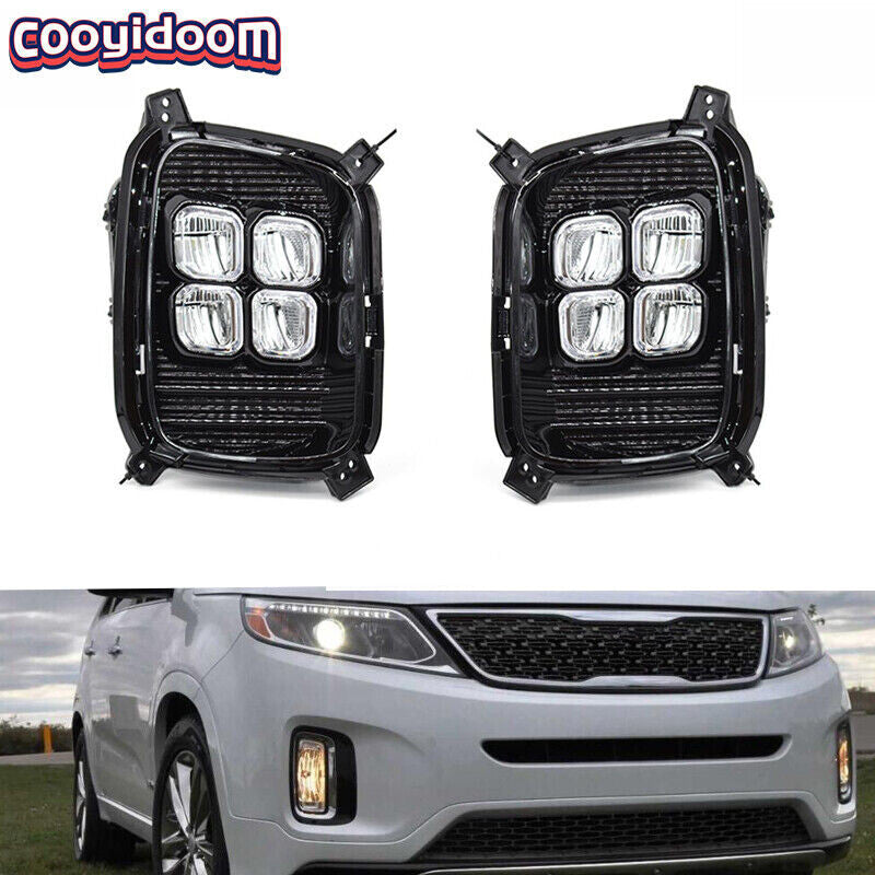 For 2012-2014 for Hyundai for Kia Sorento LED Front Fog Lamp Daytime Running Light DRL