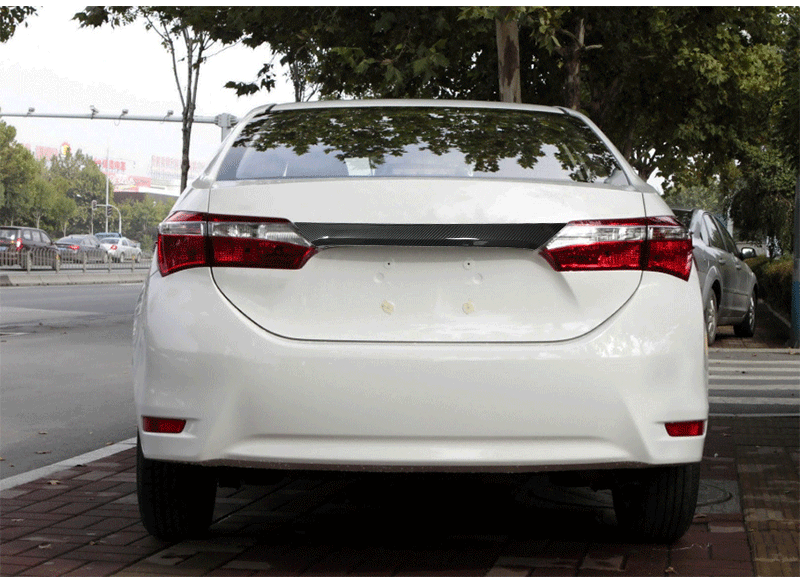 ABS Carbon Fiber Rear Tailgate Trunk Lid Cover Trim for Toyota for Corolla 2014-2018