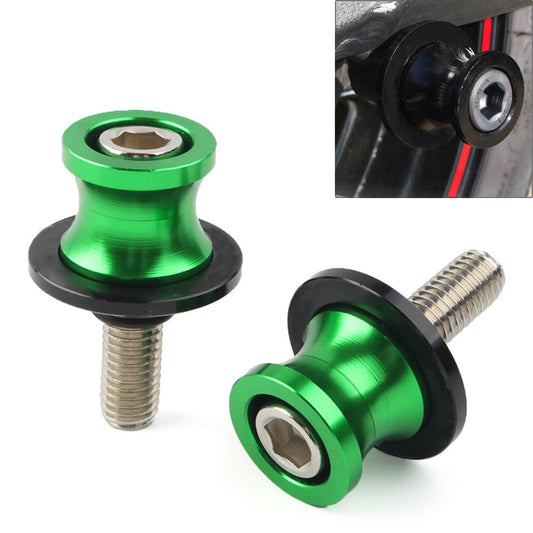 10mm Swingarm Spools Slider Swing Arm Stand for KAWASAKI ZX6R 1998-2011 Green