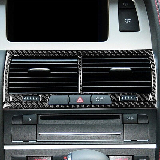 Real Carbon Fiber Car Middle Air Vent Outlet Cover Trim for Audi Q7 2005-2015