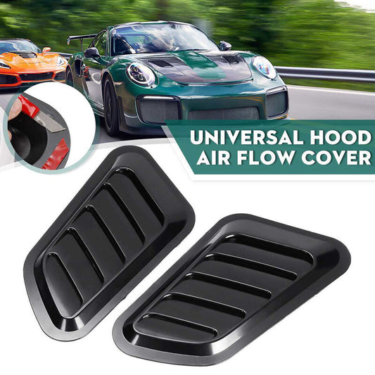 2 Pack Air Flow Intake Hood Scoop Cover Vent Cover Universal Black Car Trim - v