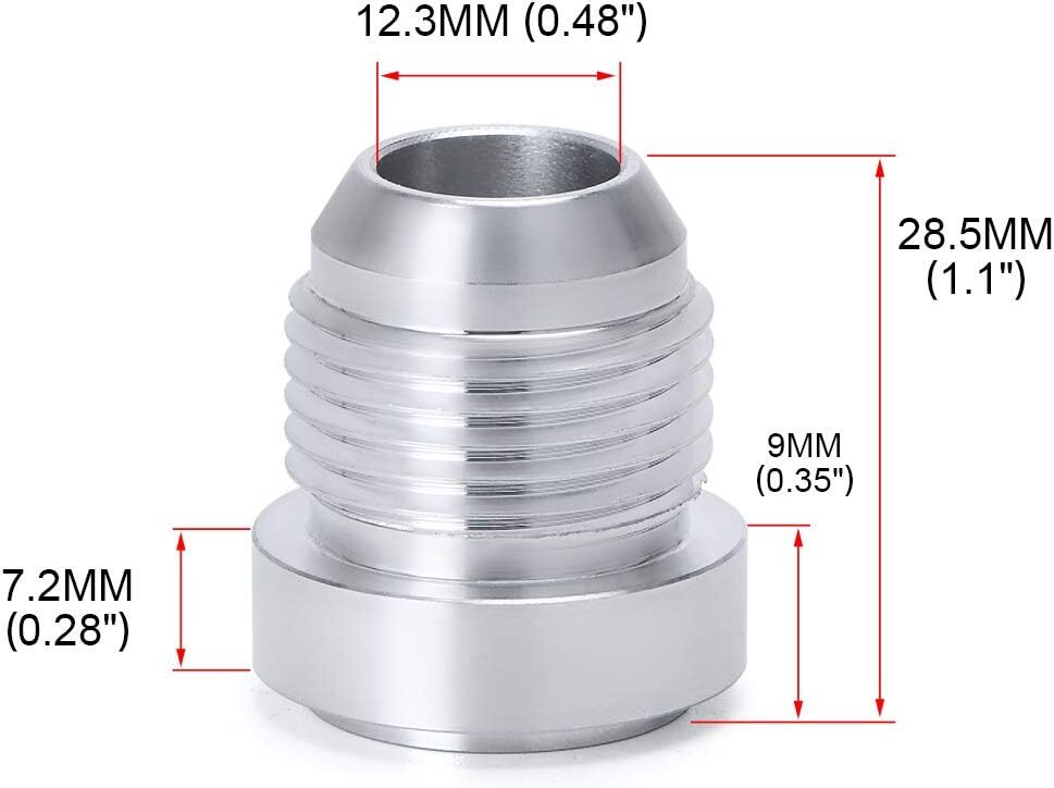 4Pcs AN10 -10AN Male Billet Steel Weld On Fitting/Adapter 6061-T6 Aluminum Alloy