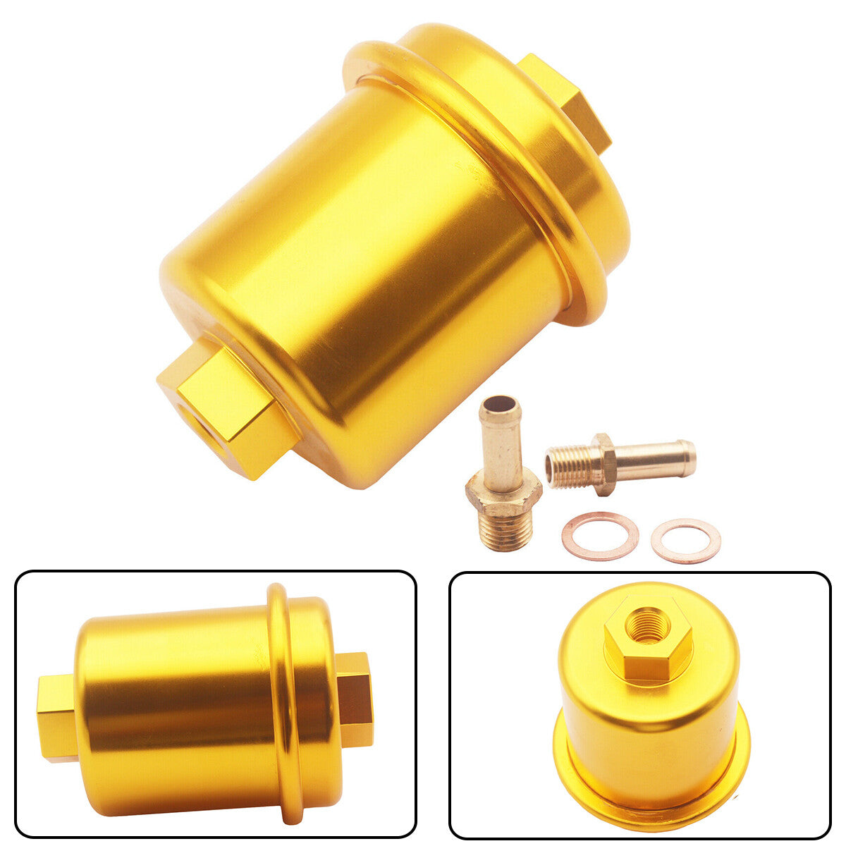 Car Inline Fuel Filter High Flow 100 Micron Cleanable Stainelss mesh Fit for Honda n