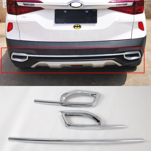 for Kia Seltos 2020-2023 Chrome Rear Bumper Moulding Cover Protector Trim Decor