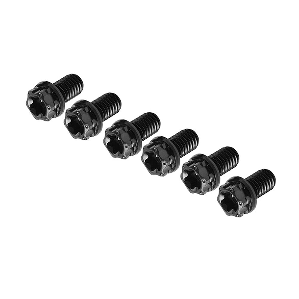 6pcs Bolt Torx Head Flange Screw M10x10mm Black For Motorcycle Bike