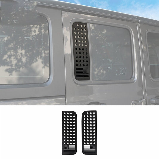 Metal Rear Window Glass Cover Trim for 2018-2023 for Jeep for Wrangler JL JT 4-Door 2pcs