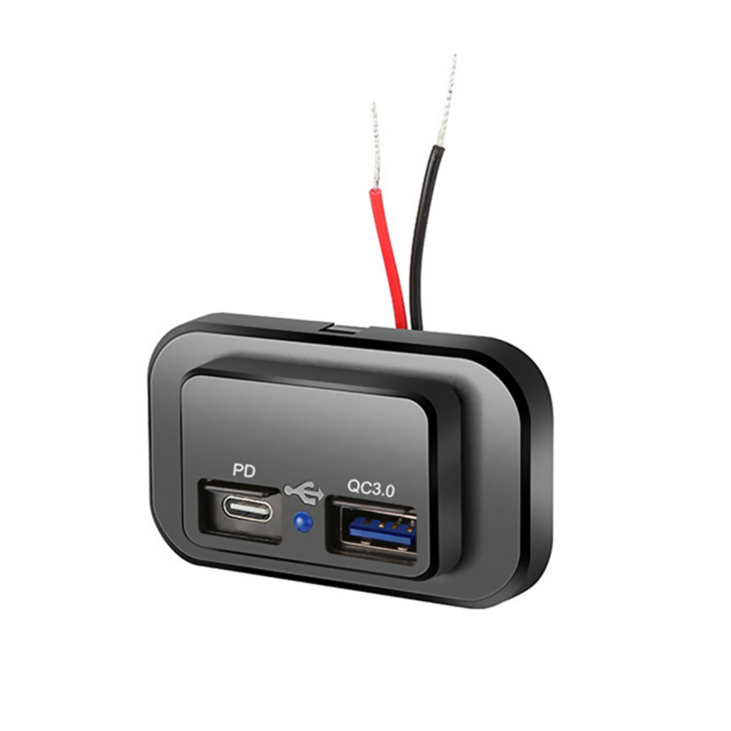 12-24V 18W 3A Dual USB PD QC3.0 Car Boat RV Fast Charger Socket LED Power Outlet