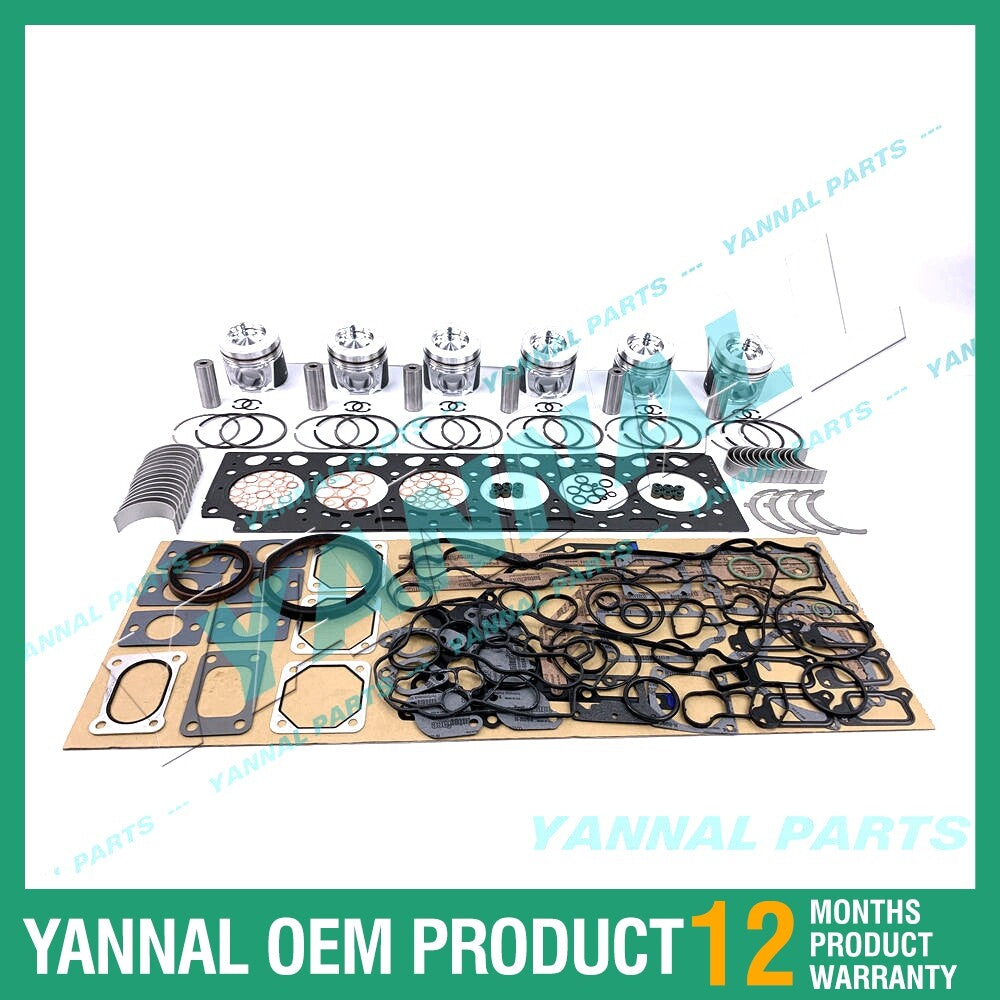 6 spare parts for Volvo D6E engine piston kit with full washer bearing kit