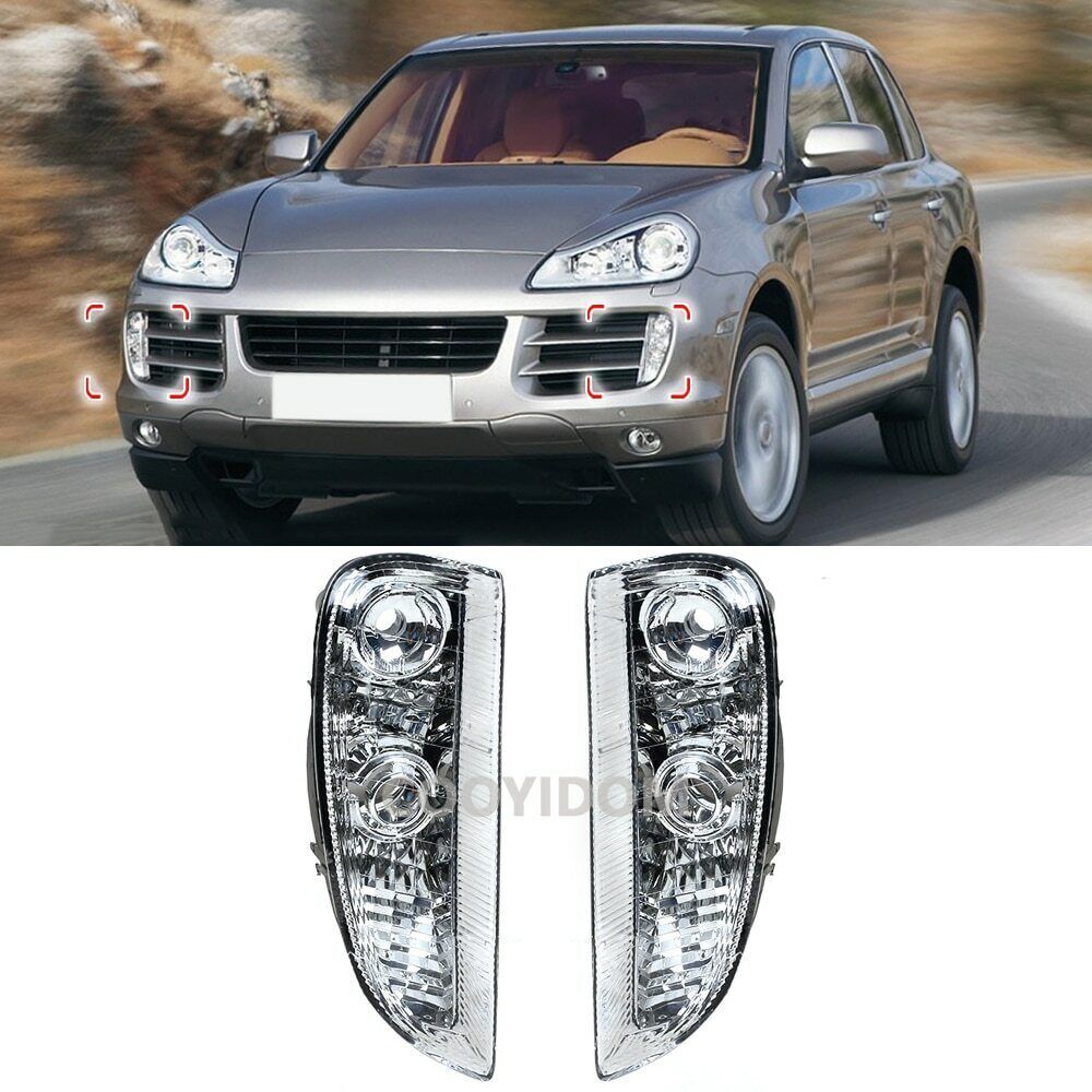 Pair DRL Front Bumper Driving Light For 2007-2010 for Porsche for Cayenne