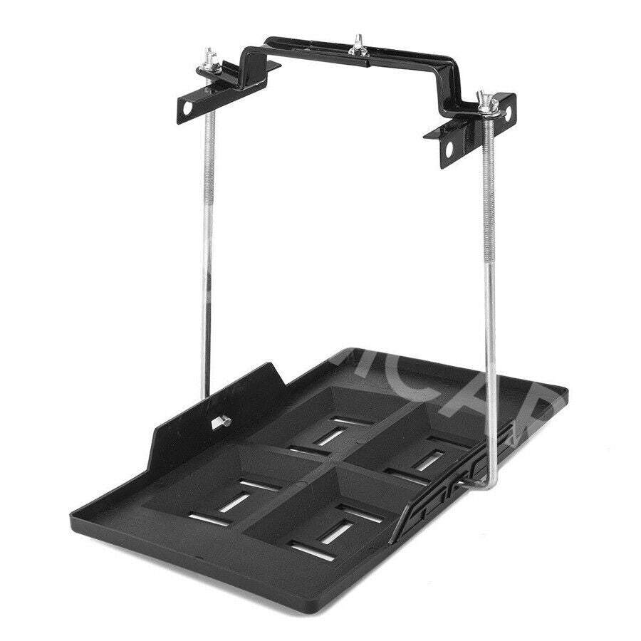 Car Storage Battery Holder Adjustable Tray Hold Down Clamp Bracket Kit Accessory Q