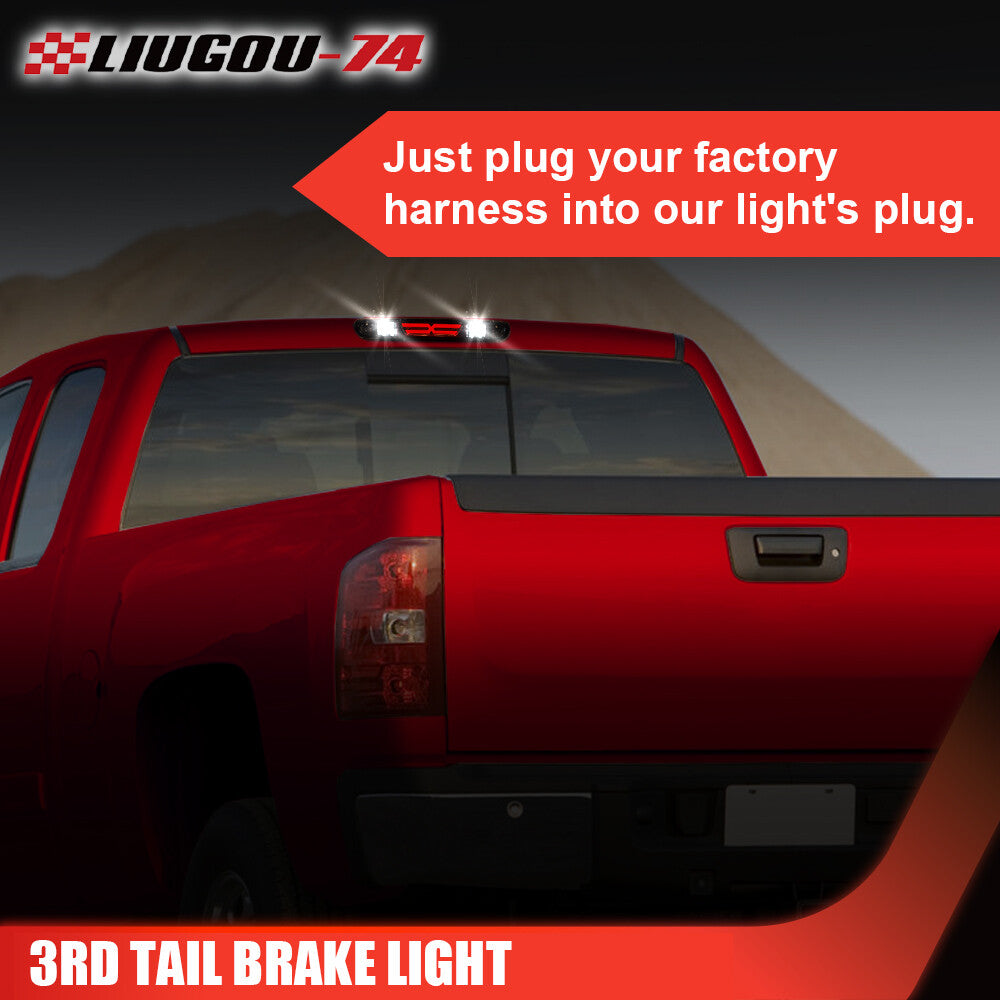 Fits 2007-14 Silverado for Sierra LED Lens Third Brake Stop Light/Cargo Light