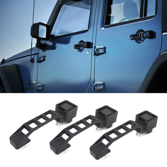 3ps Black ABS Exterior Outer Door Handles 3 Kit Fit 07-17 for Jeep for Wrangler JK JKU
