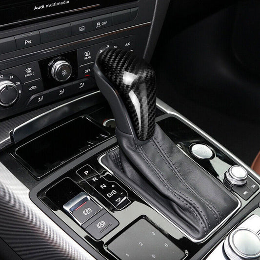 Real Carbon Fiber Gear Shift Head Knob Decor Cover Trim for Audi A7 2015-2018