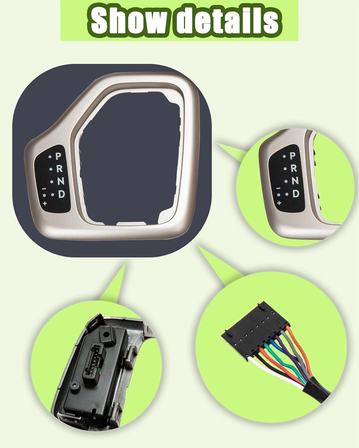 Gold For 2014-2018 for Jeep Cherokee Automatic Transmission Shift Bezel n
