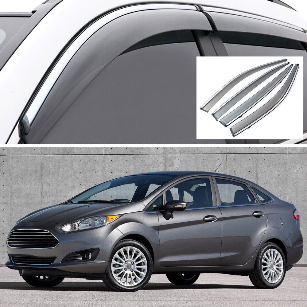 Side Window Deflector Visors Rain Guard Vent Shade for Ford Fiesta Sedan 11-2020