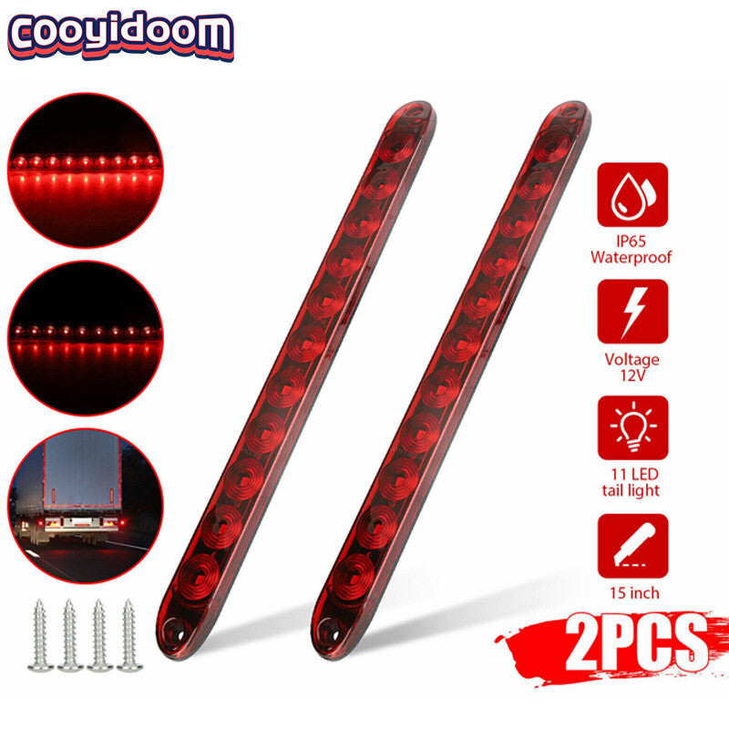 2 x 16-inch rear LED bumper reflectors, brake lights, taillights, turn signals, trailer markings