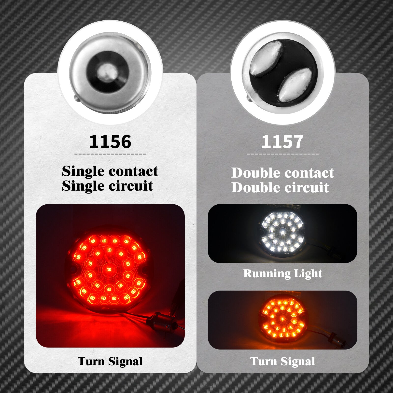3 1/4 FR 1157 LED Flat Lens Running Turn Signal Light Fit for Harley 1986-2023
