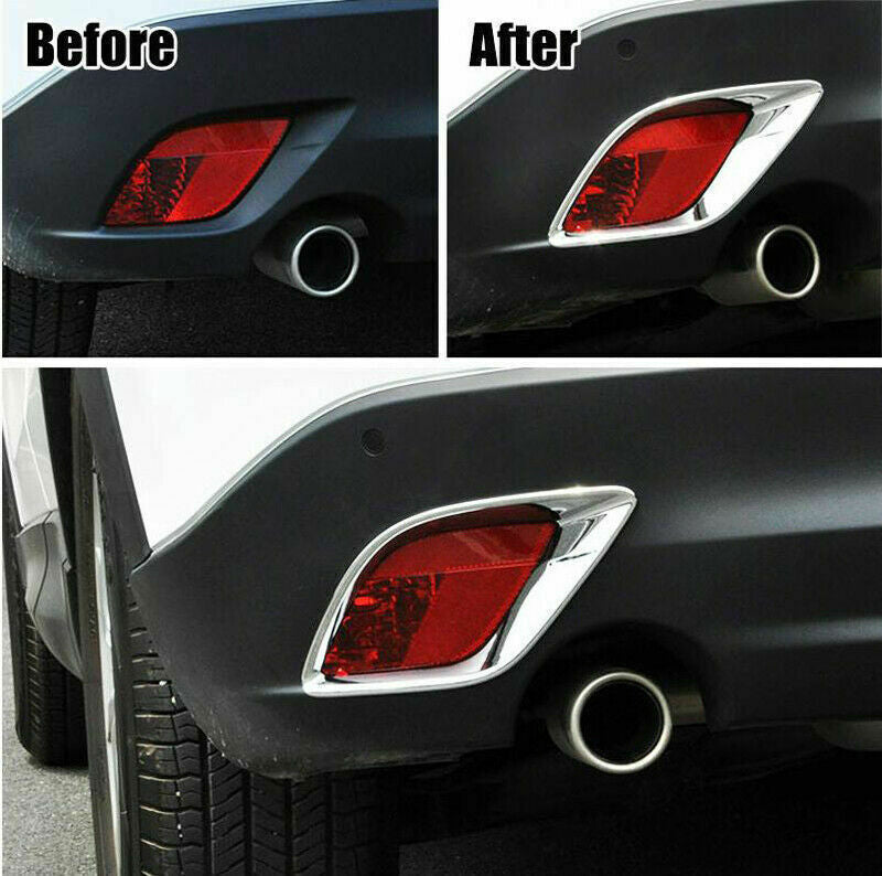 for Mazda CX-5 2012-2016 Chrome Rear bumper Reflector Fog Light Lamp Cover Trim
