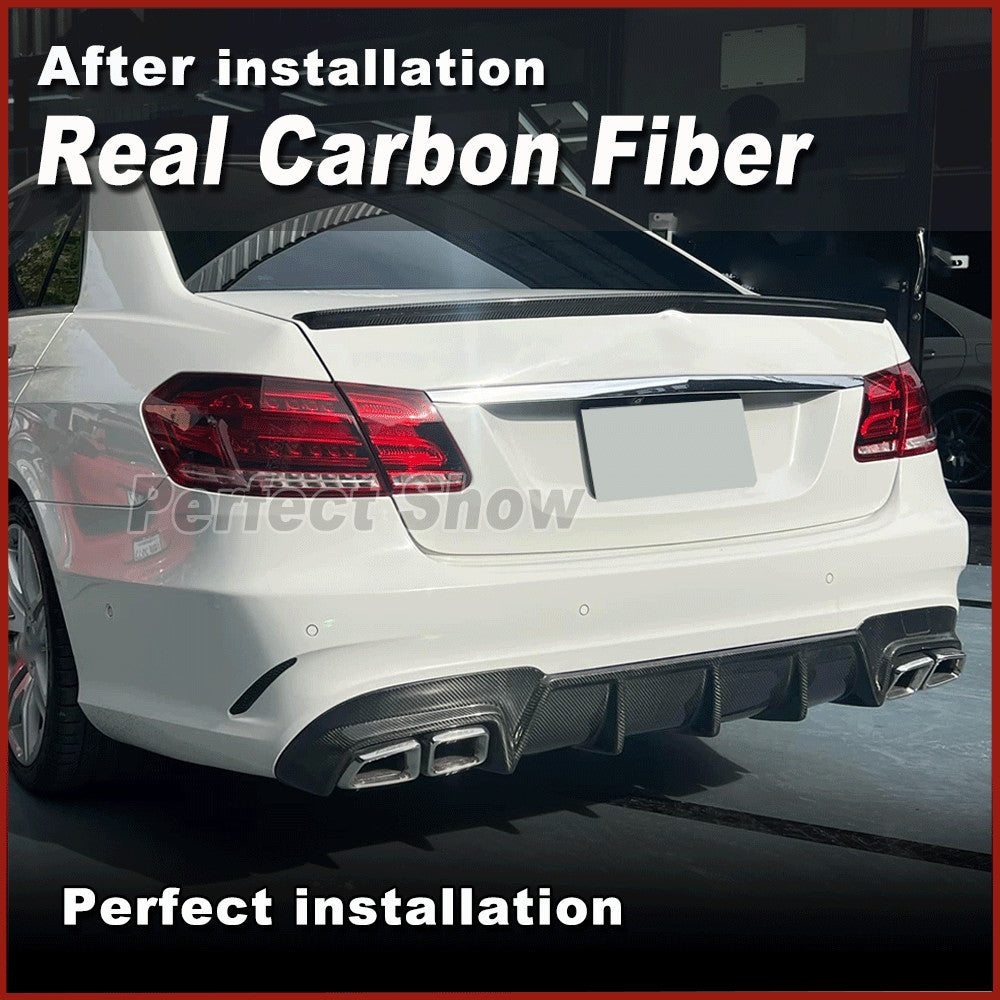 for Mercedes-Benz E Class W212 E63 AMG 2013-16 REAL Carbon Rear Bumper Diffuser