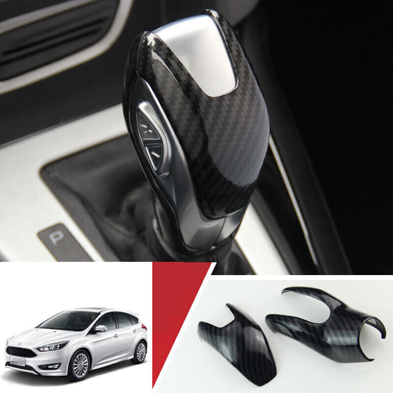 2P Carbon Fiber Inner Gear Shift Knob Moulding Cover Trim For 2015-18 for Ford Focus