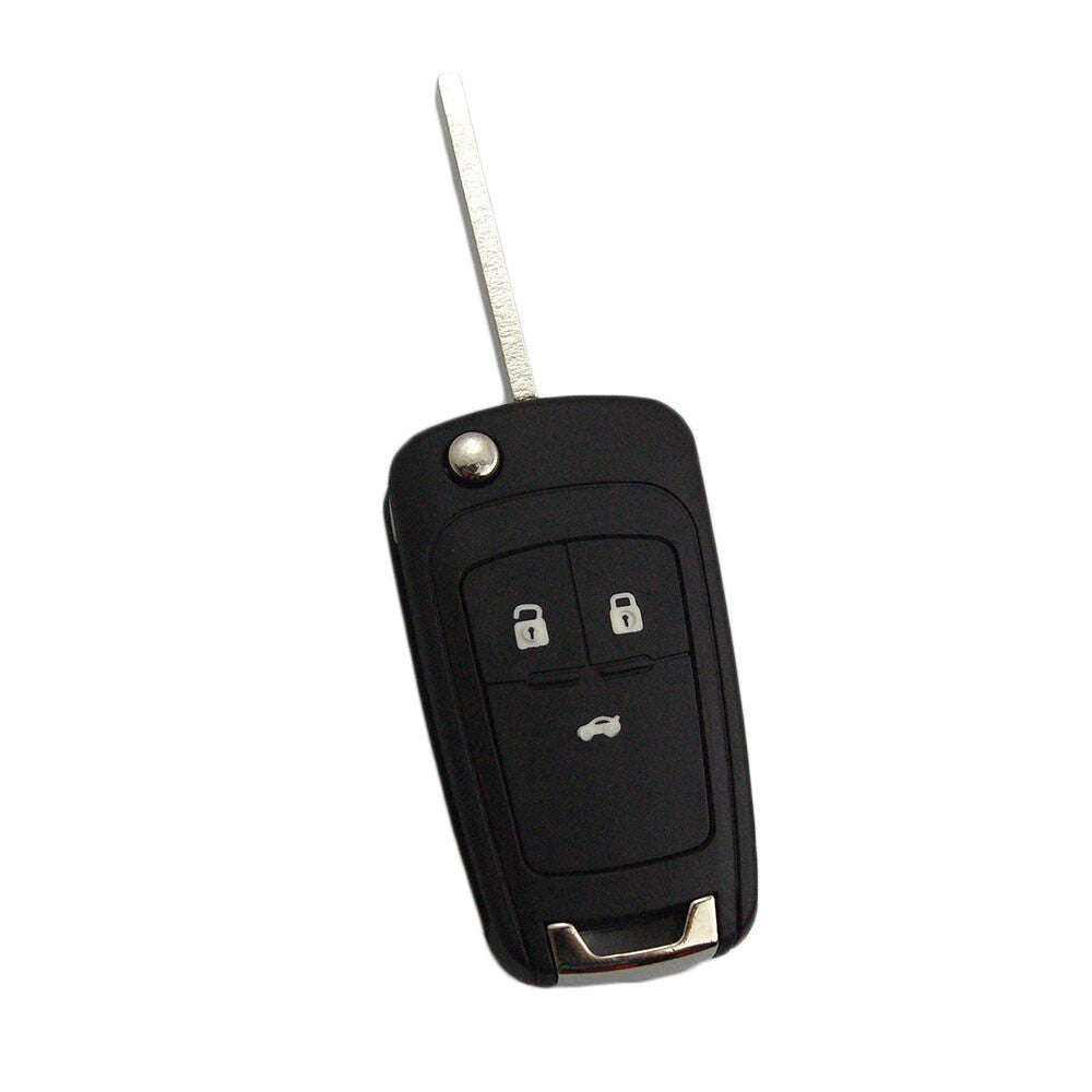 3 BTNs Flip Remote Key Shell Fob Case W/ Uncut Blade Replacement for Cruze Q