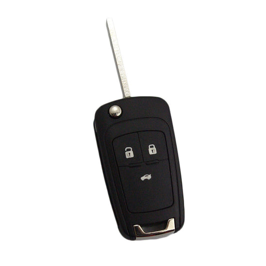 3 BTNs Flip Remote Key Shell Fob Case W/ Uncut Blade Replacement for Cruze Q
