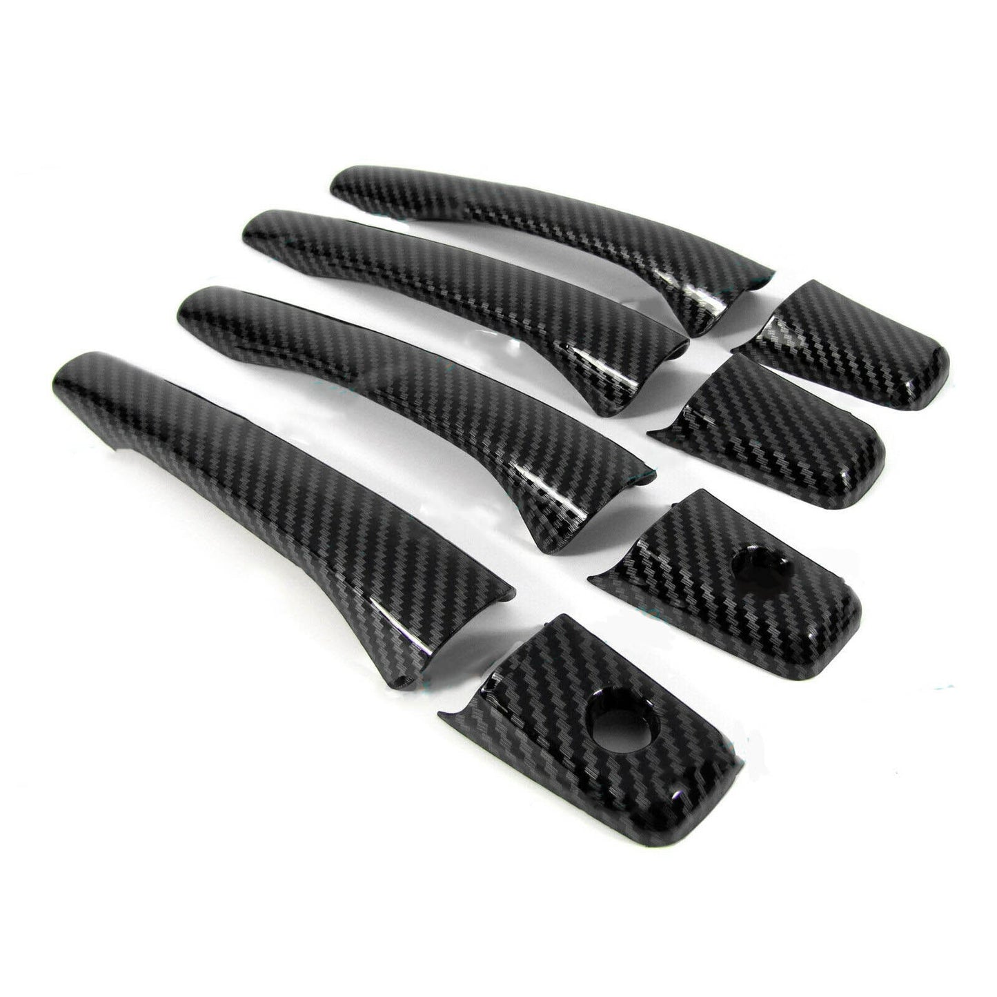 For 02-07 for Mitsubishi Lancer EVO Glossy Black Carbon Fiber Door Handle Cover