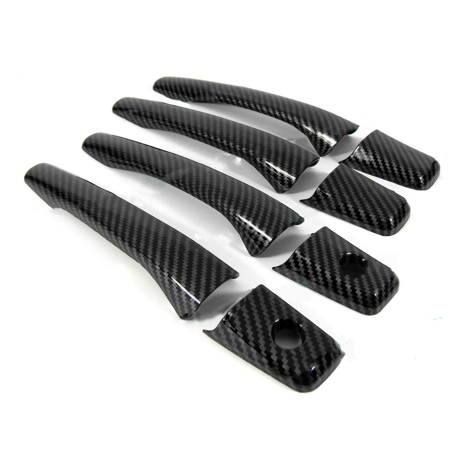 For 02-07 for Mitsubishi Lancer EVO Glossy Black Carbon Fiber Door Handle Cover