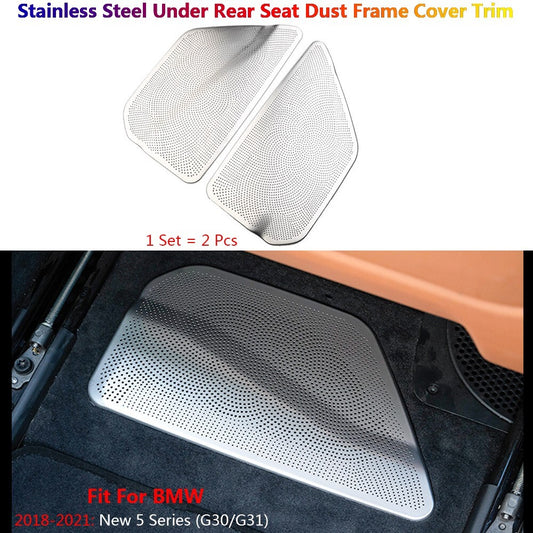 Stainless for BMW 5 Series G30 Car Interior Rear Under for Seat Dust Cap Cover Trims