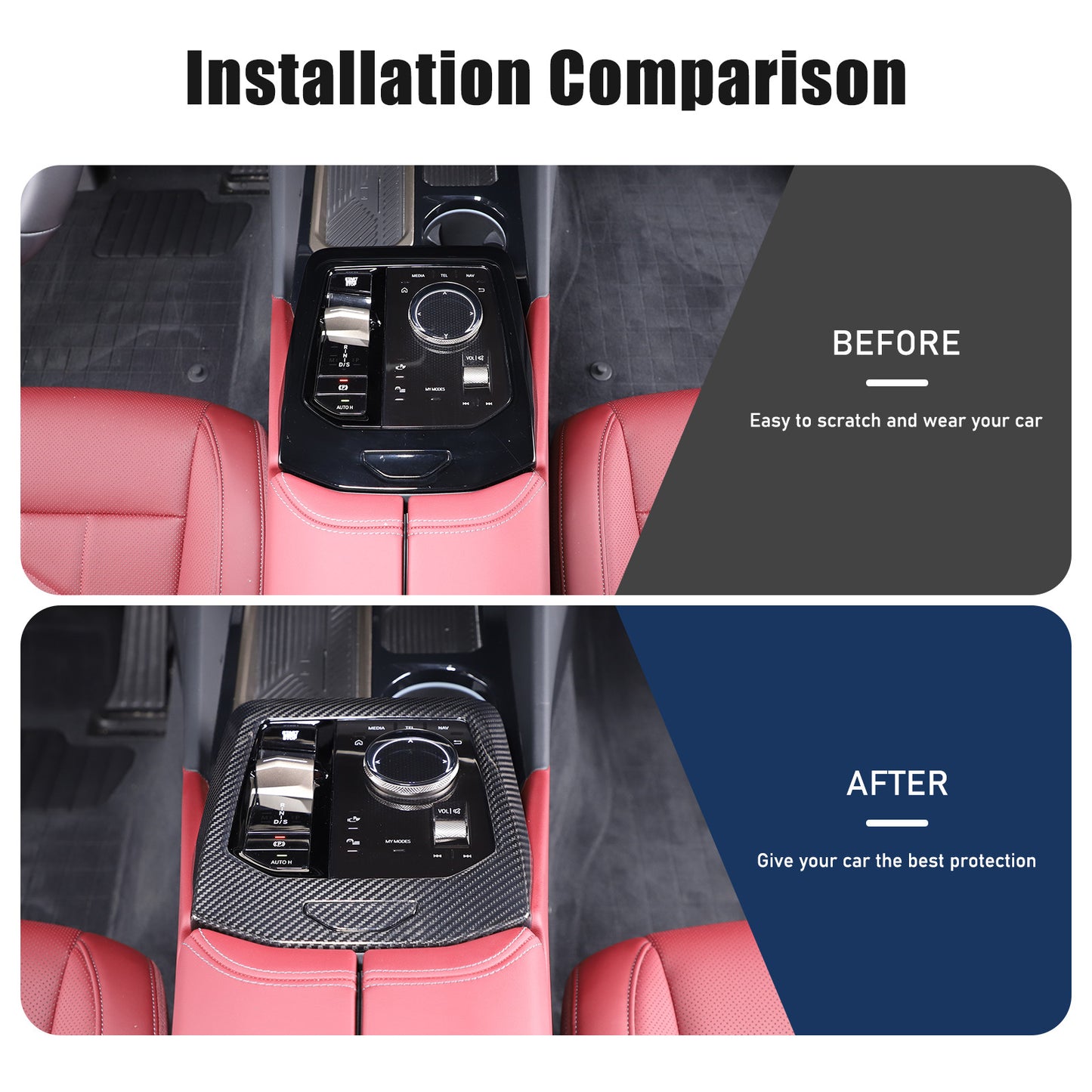 carbon fiber center gear shift cover kit for 5 2024+ n