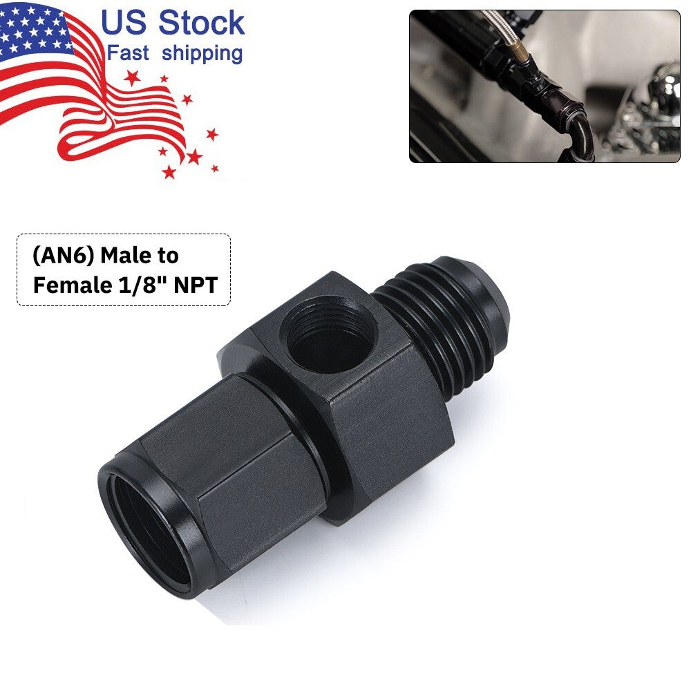 Straight Sensor Fitting Adapter AN6 Male to Female 1/8 NPT Gauge Port Fuel Hose