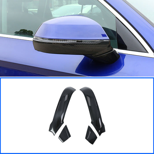 4P Carbon Fiber Side Rear View Mirror Molding Cover Trim for Audi 2018-24 Q5 SQ5