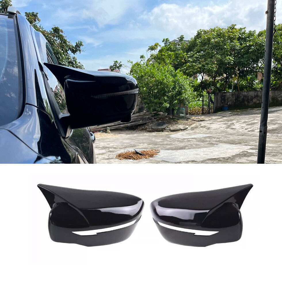 for Nissan Rogue Sport 17-2022 Black Ox Horn Side Rearview Mirror Cover Trim 2P