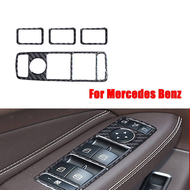 Carbon fiber window regulator panel decorative stickers suitable for GLS, GLE, ML, CLA- n