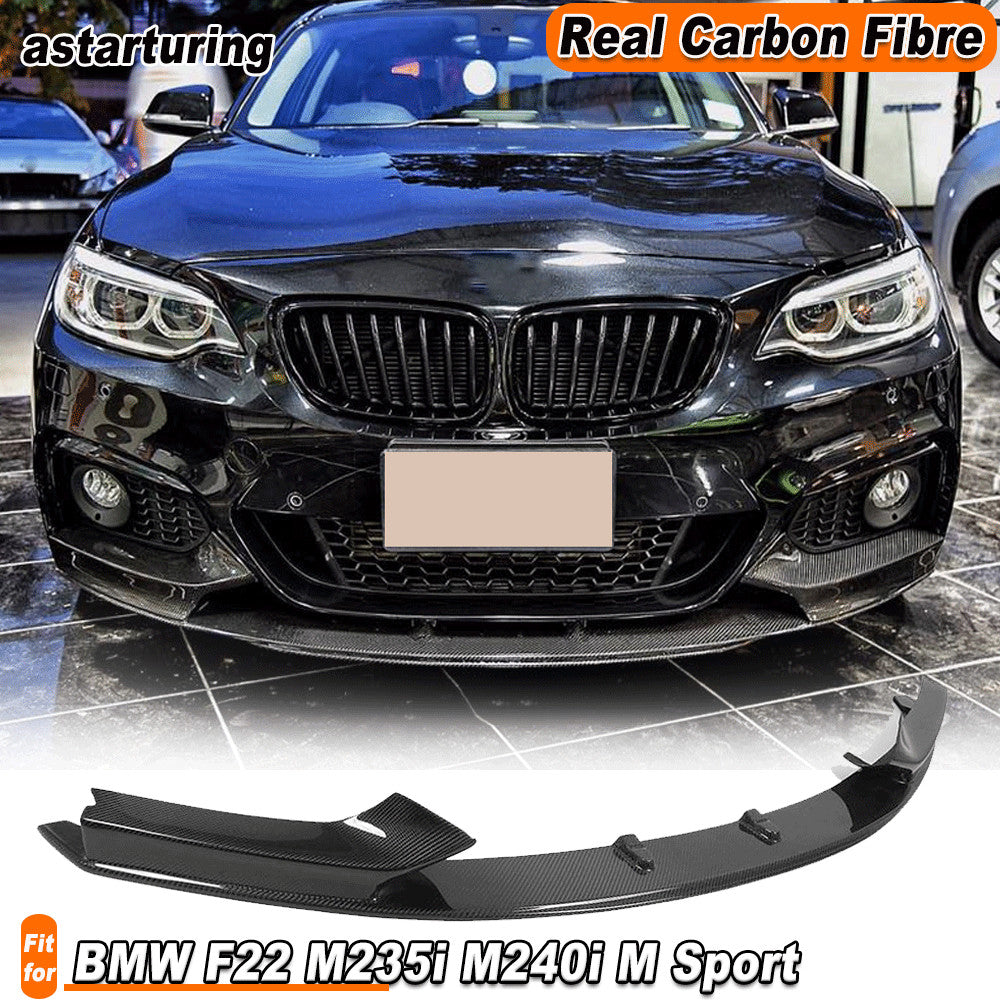 for BMW 2 Series F22 M235i M240i M Sport REAL Carbon Front Bumper Lip Spoiler