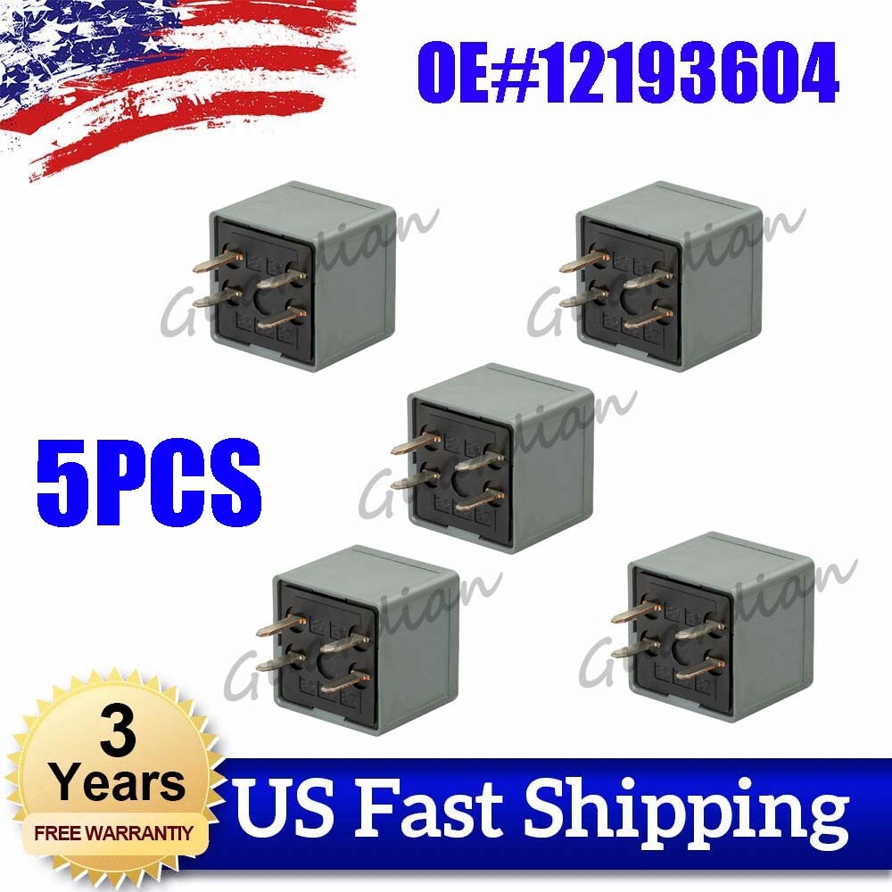 5PCS 12193604 4-Pins Relay Starter for CHEVROLET IMPALA TAHOE for GMC SAVANA for ISUZU