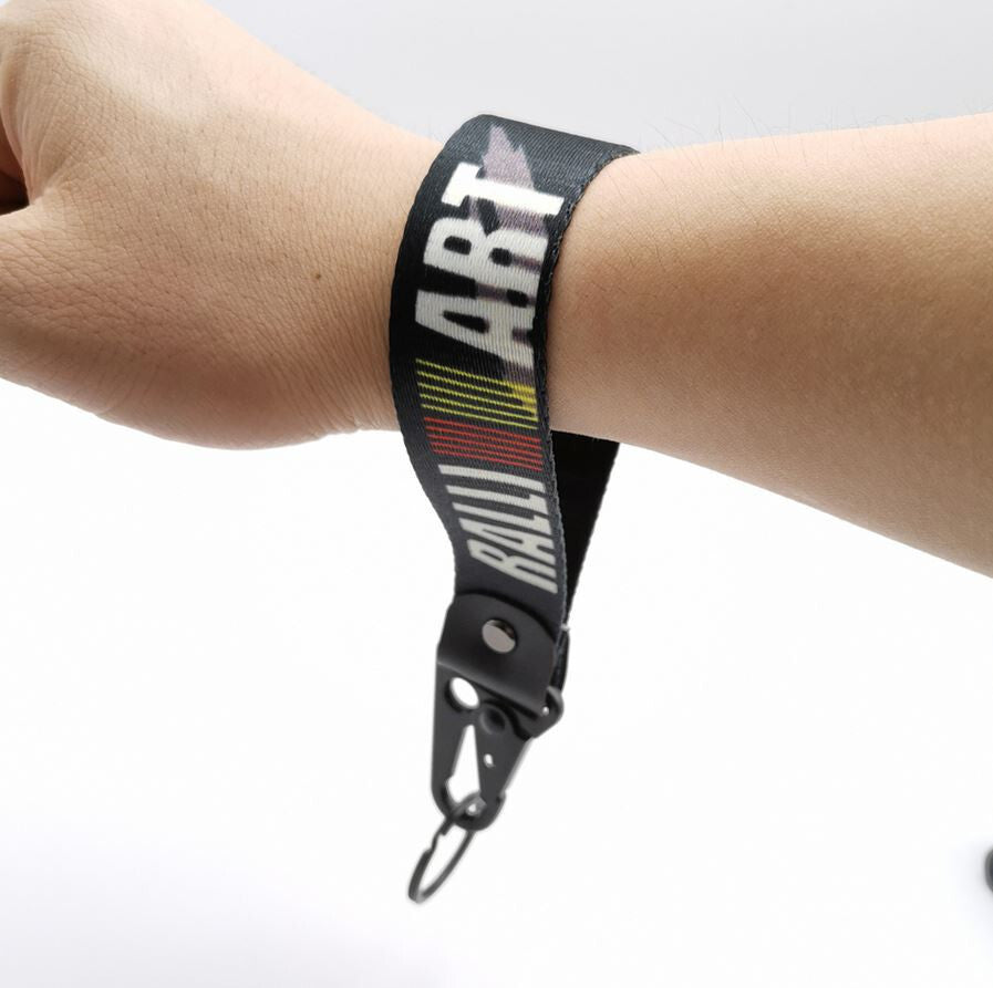 Car keychain/key ring with lanyard, car accessories, Ralliart black, for Mazda .