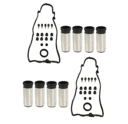 2 Valve Cover Gasket & 8 Spark Plug Tube Sensor Seal for E53 E60 E65 E66 E70 v