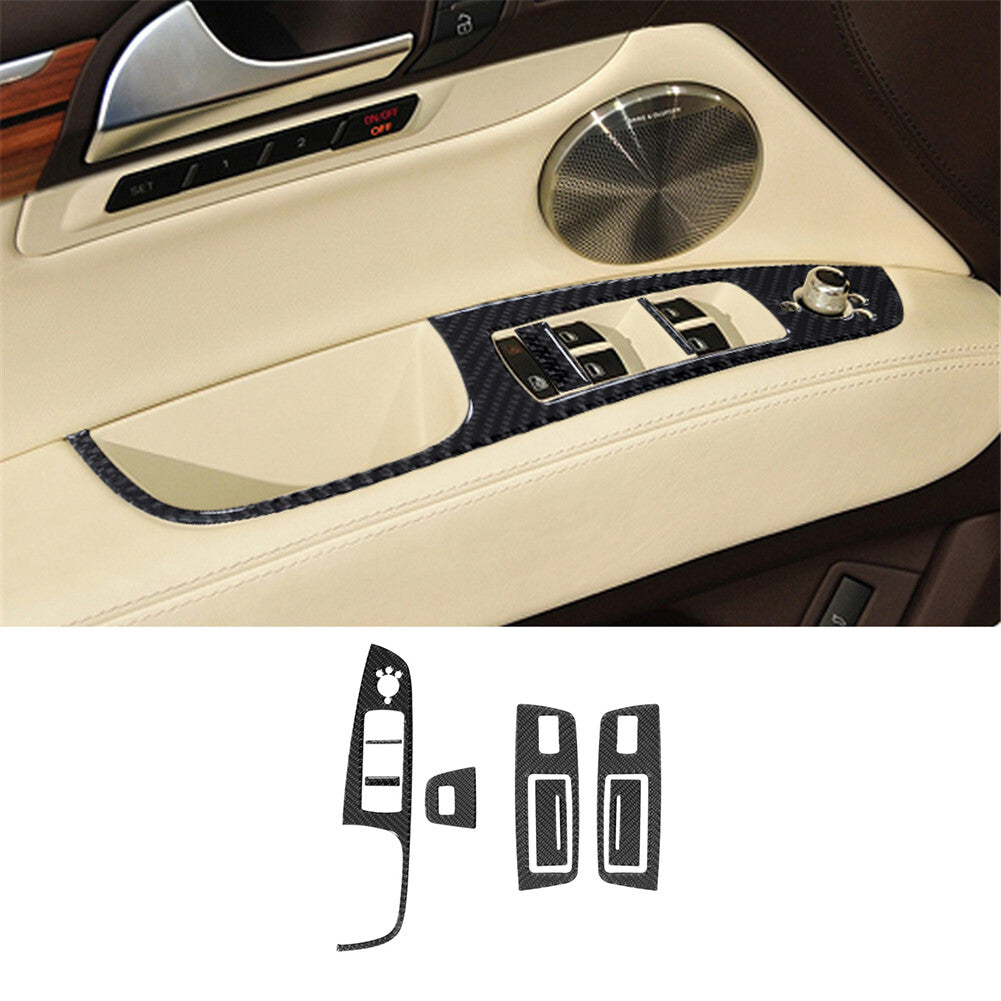 Red Carbon Fiber Window Switch Button Cover Trim For M-class 06-11 v