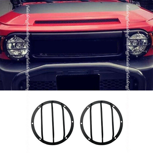 for Toyota FJ Cruiser 2006-2021 Black Iron Front Headlight Guards Cover Trims