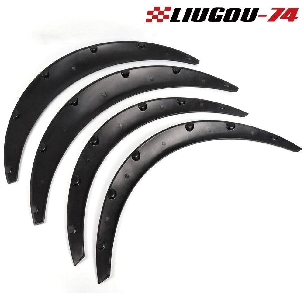 4 Pack Universal Car Tires Fender Flares Wide Body Wheel Arches Flexible - v