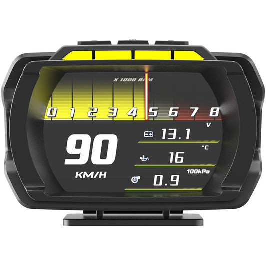 OBD2 Gauge Car Head Up Display Digital Water Oil Temp Turbo RPM Alarm Auto Meter Q