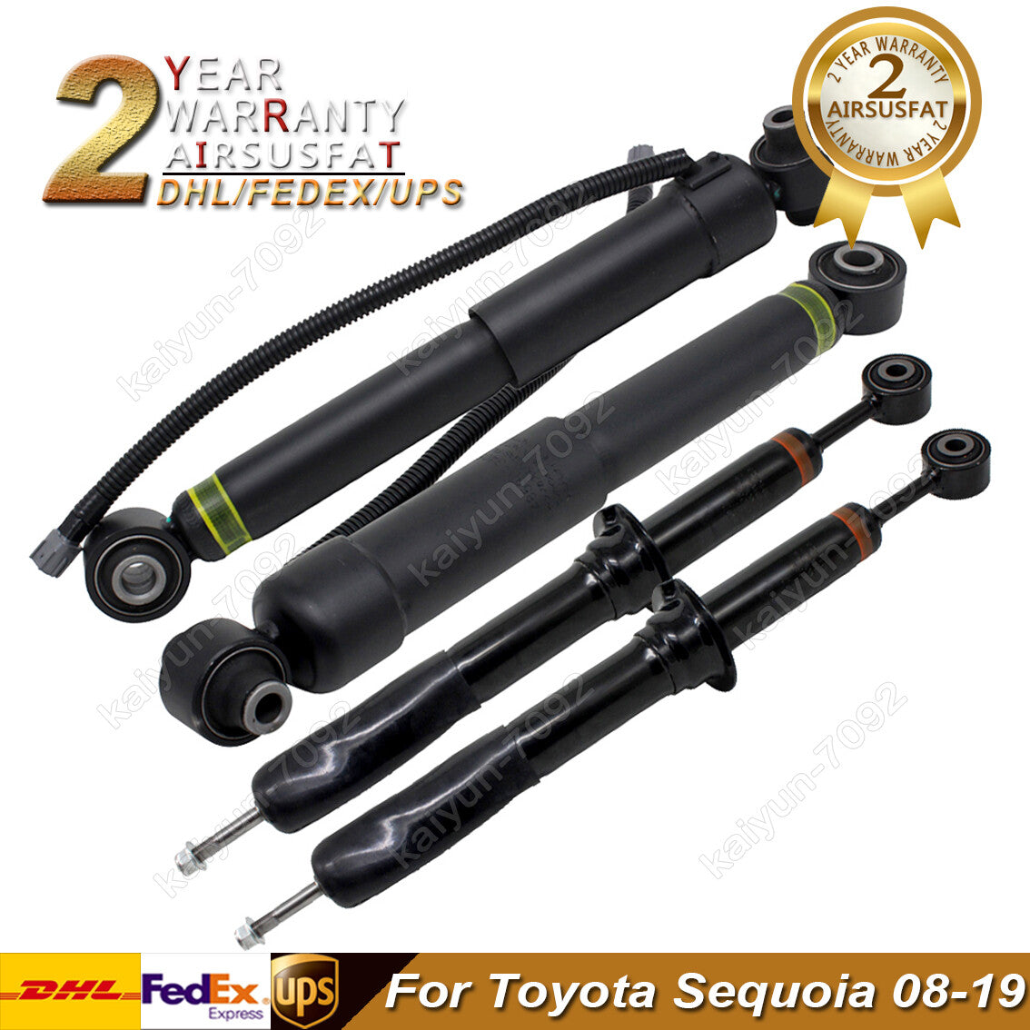 4pcs Front Rear Air Suspension Shocks W/ADS for Toyota Sequoia 08-19 48510-34040