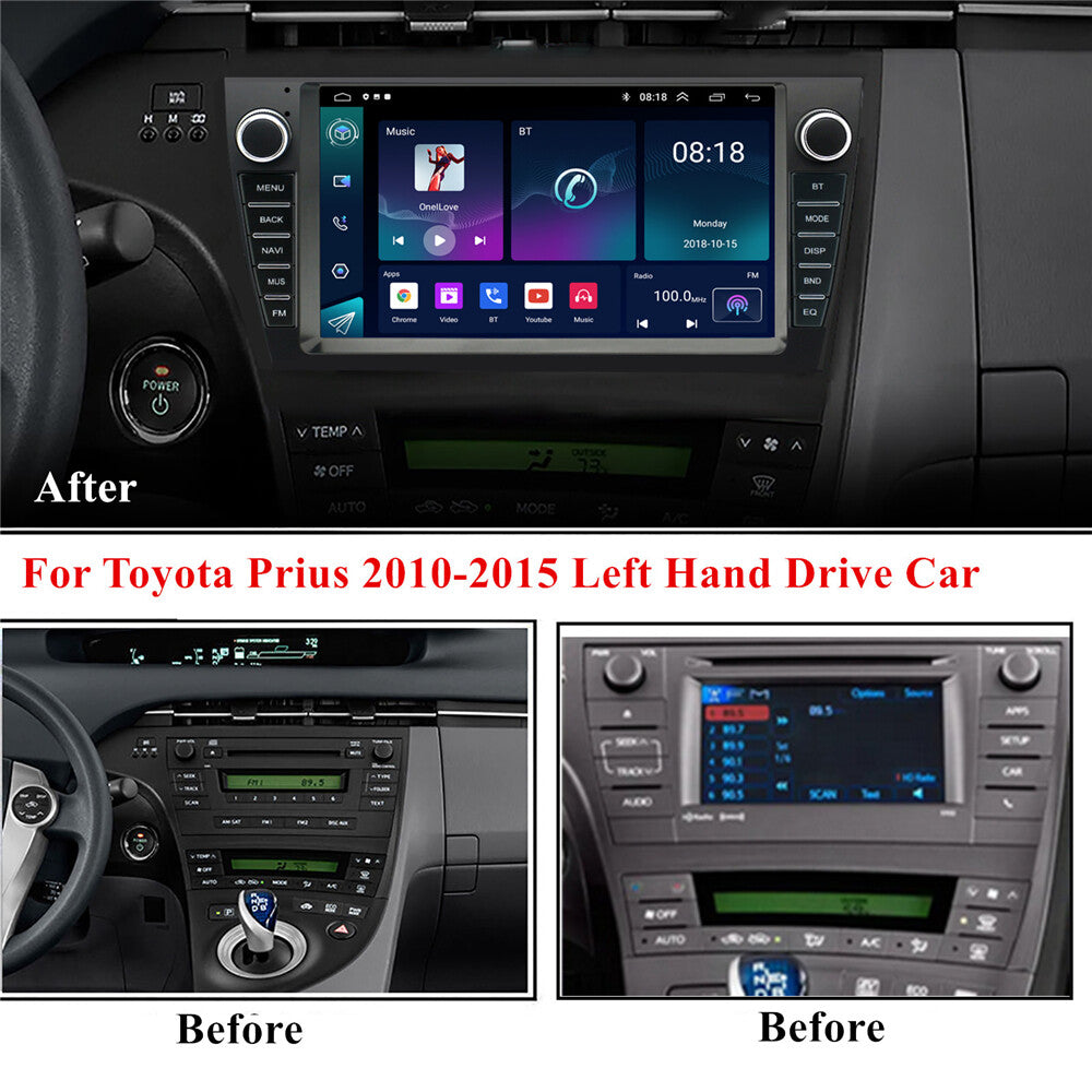 9Android 13 Support Carplay 4+32GB Car Radio GPS for Toyota Prius 2010-15 LHD