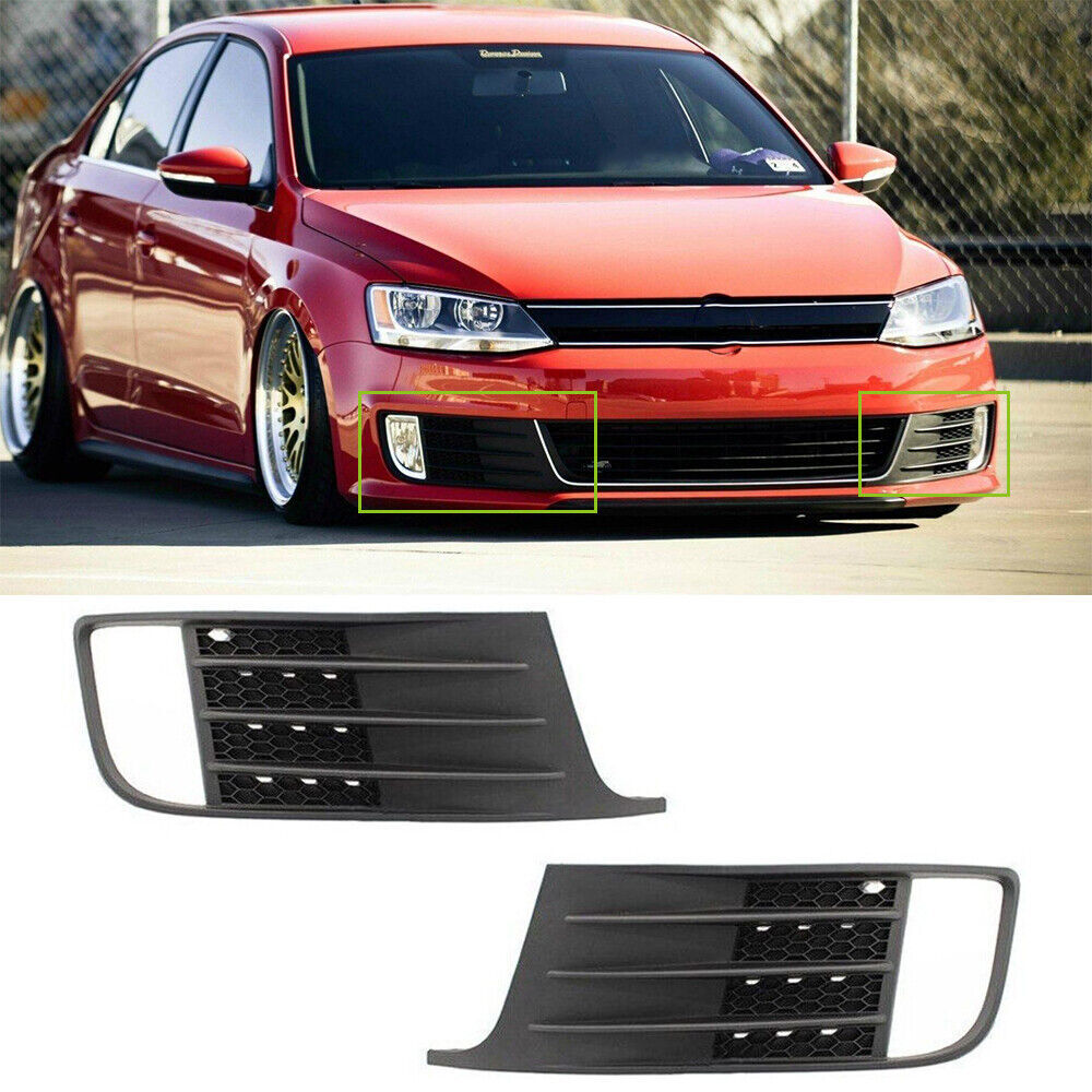 2X for VW for Jetta MK6 GLI 2012-2014 Front Bumper Fog Light Lamp Grill Cover