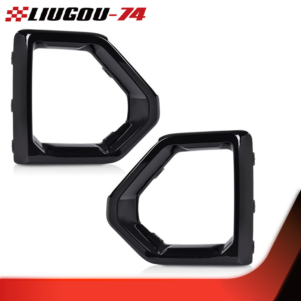 2-Piece Front Fog Light Bezel Protector for GMC for Sierra 19-21 Denali Slt Black