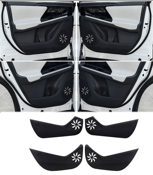 for Toyota BZ4X 23-2025 Carbon Fiber PU Leather Door Anti-Kick Guard Pad Trim 4X