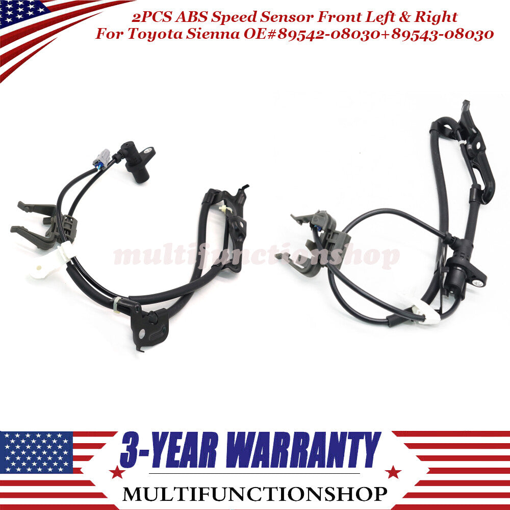 2PCS 89543-08030 ABS Speed Sensor Front Left&Right for Toyota for Sienna 3.5L 04-10